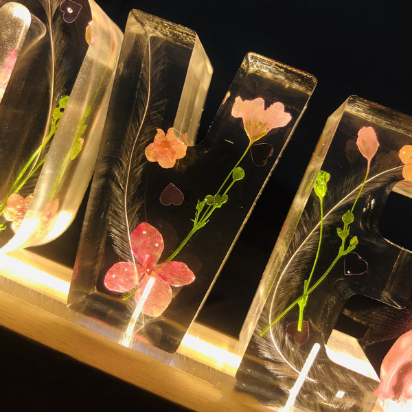 Night Light Immortal Flower Crystal Clear Resin